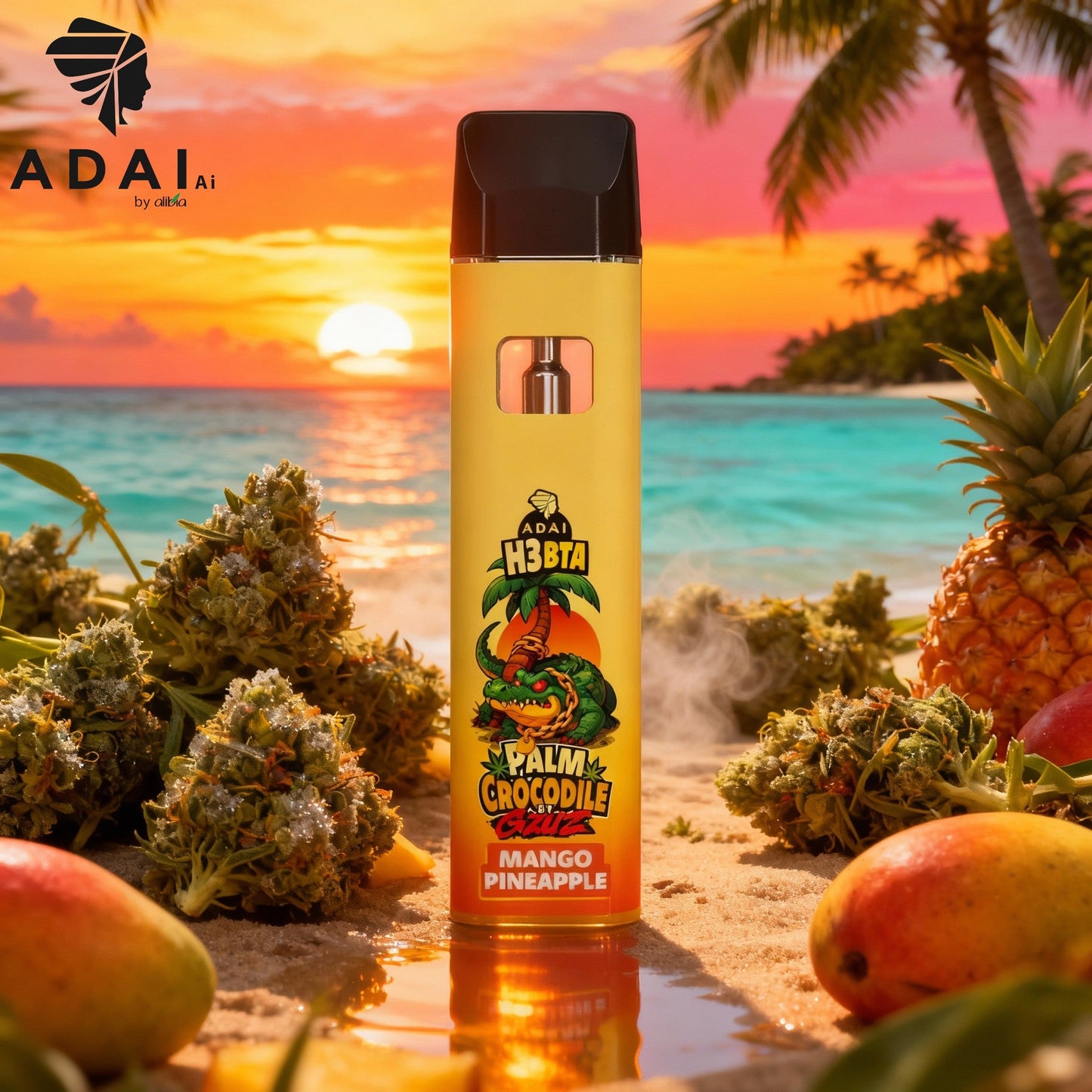 Palm Crocodile By Gzuz - H3BTA - Mango Pineapple 1ml | HHC-Vapes