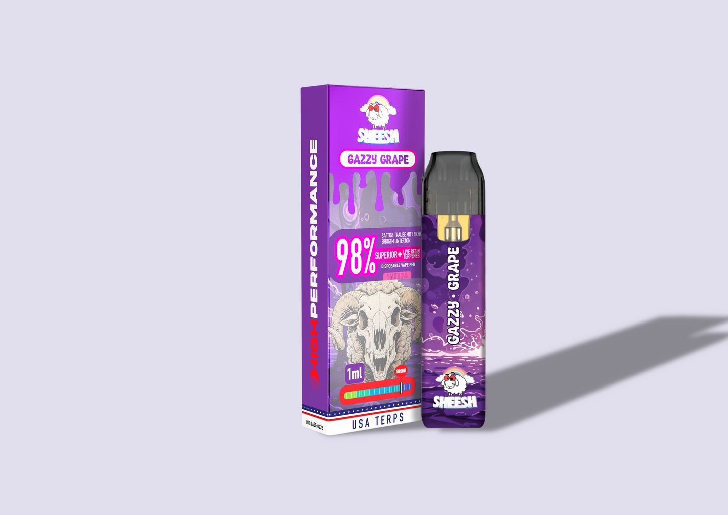 SHEESH Vape - Superior Line 1ml - Gazzy Grape - 98% Superior + Live Resin Terpenes | HHC-Vapes