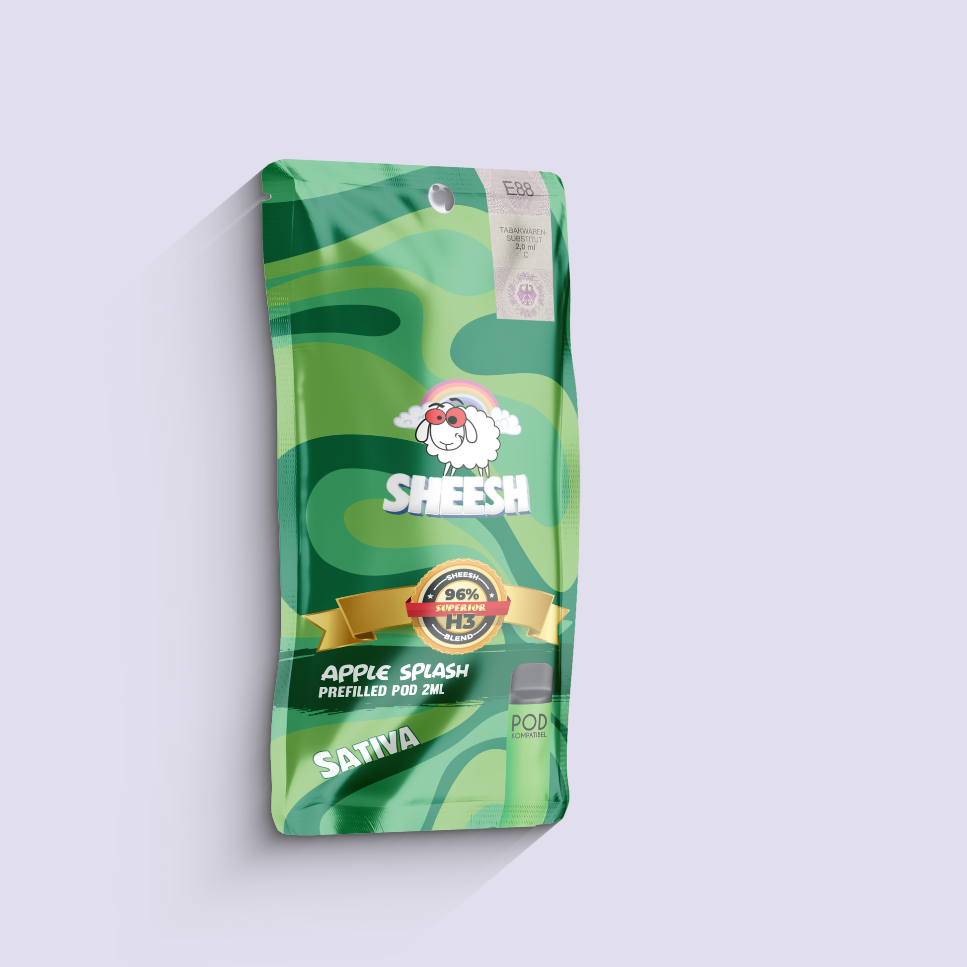 SHEESH - 96% H3 Superior Pod 2ml - Amnesia Splash/Apple Splash | HHC-Vapes