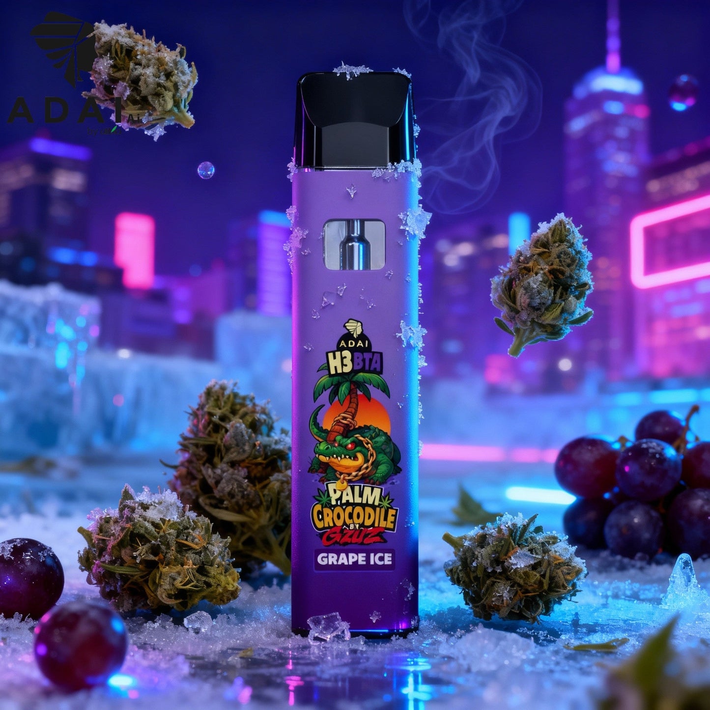 Palm Crocodile By Gzuz - H3BTA - Grape Ice 1ml | HHC-Vapes