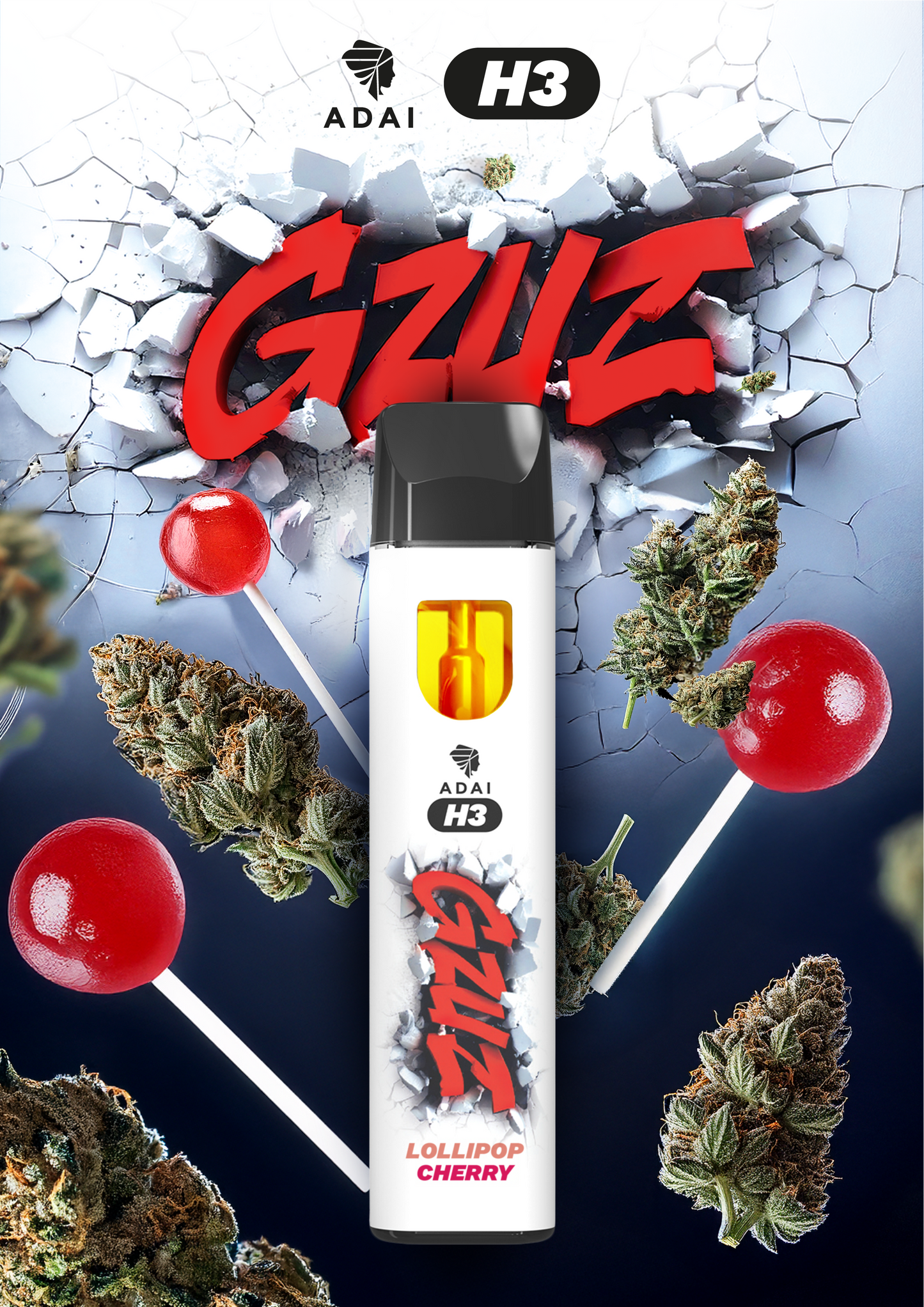 Gzuz H3 Vape Pen - Lollipop Cherry | HHC-Vapes