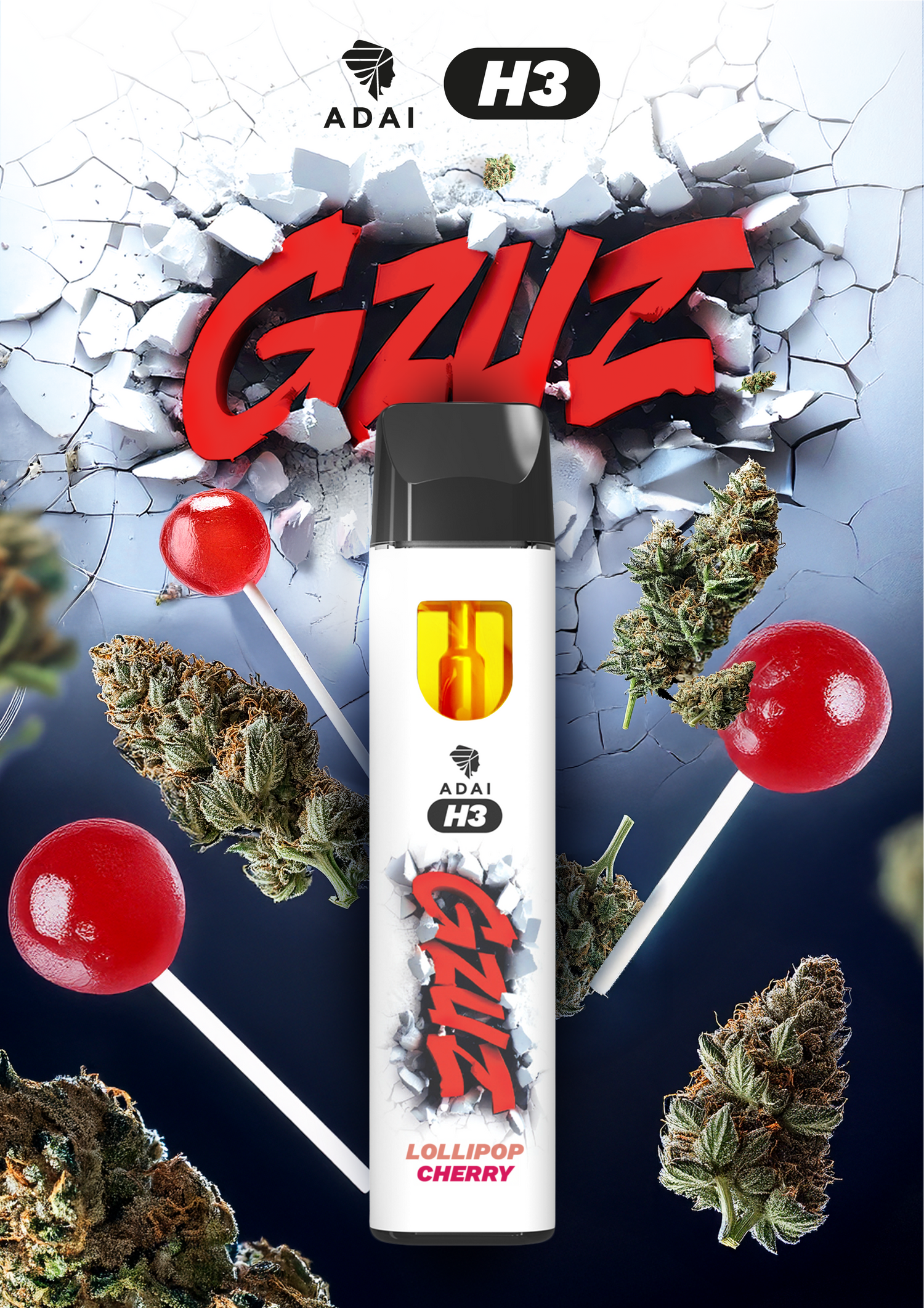 Gzuz H3 Vape Pen - Lollipop Cherry | HHC-Vapes
