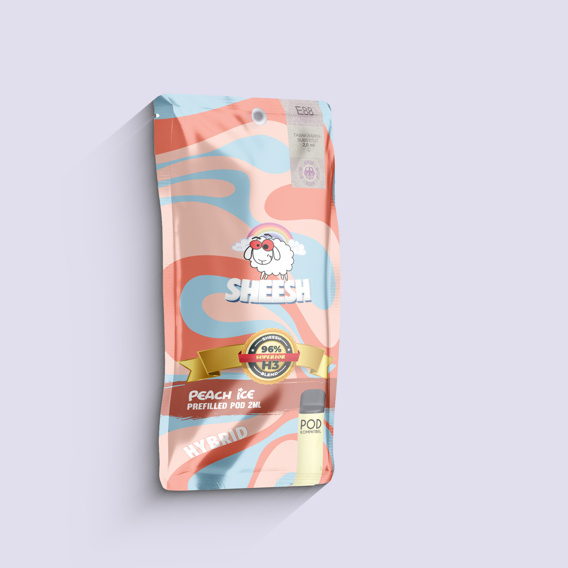 SHEESH - 96% H2 Superior Pod 2ml - Peach Ice | HHC-Vapes