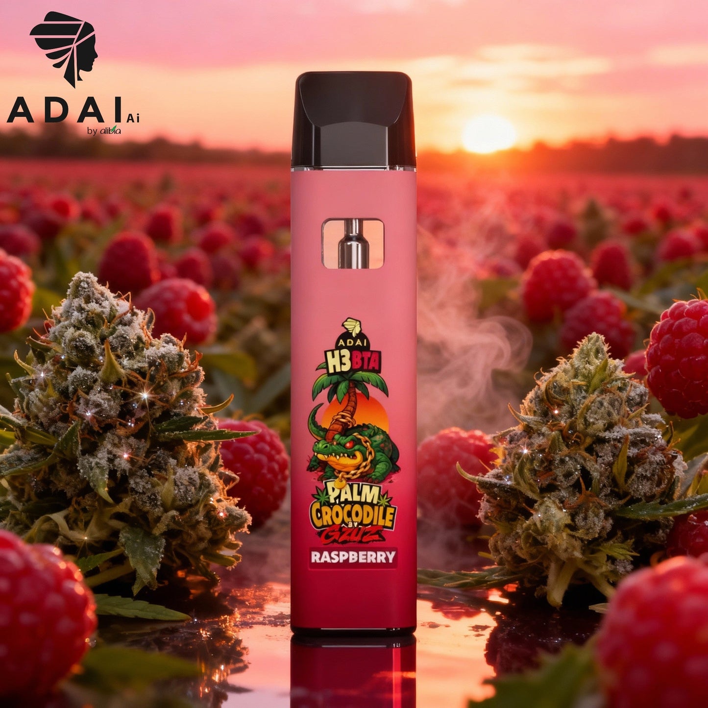 Palm Crocodile By Gzuz - H3BTA - Raspberry 1ml | HHC-Vapes